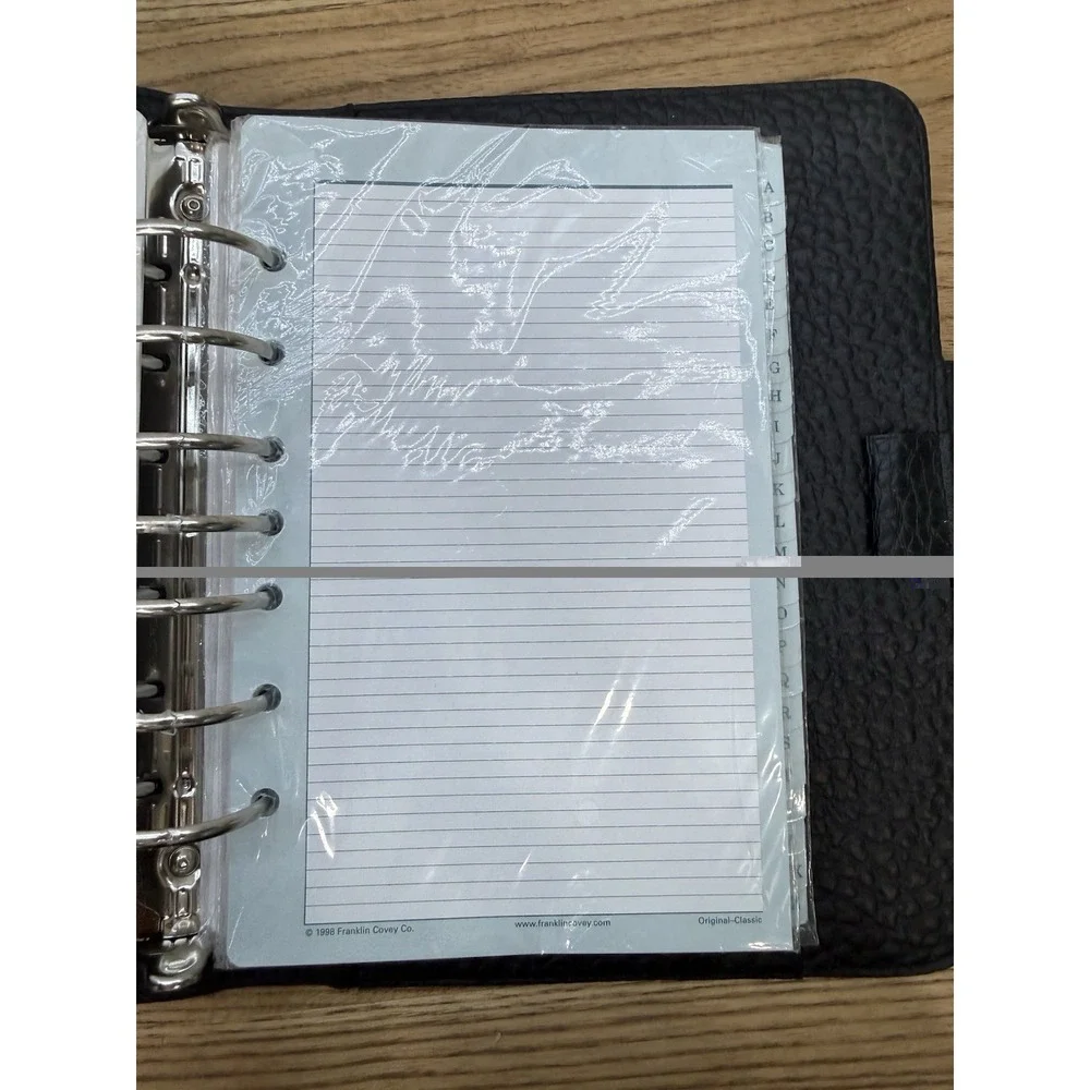 Franklin Covey 365 Monthly Weekly Organizer Planner Black Faux Leather & Notes